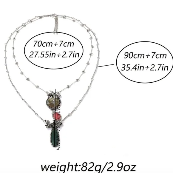 Elegant Silver and Green Pendant Necklace - Picture 5 of 5